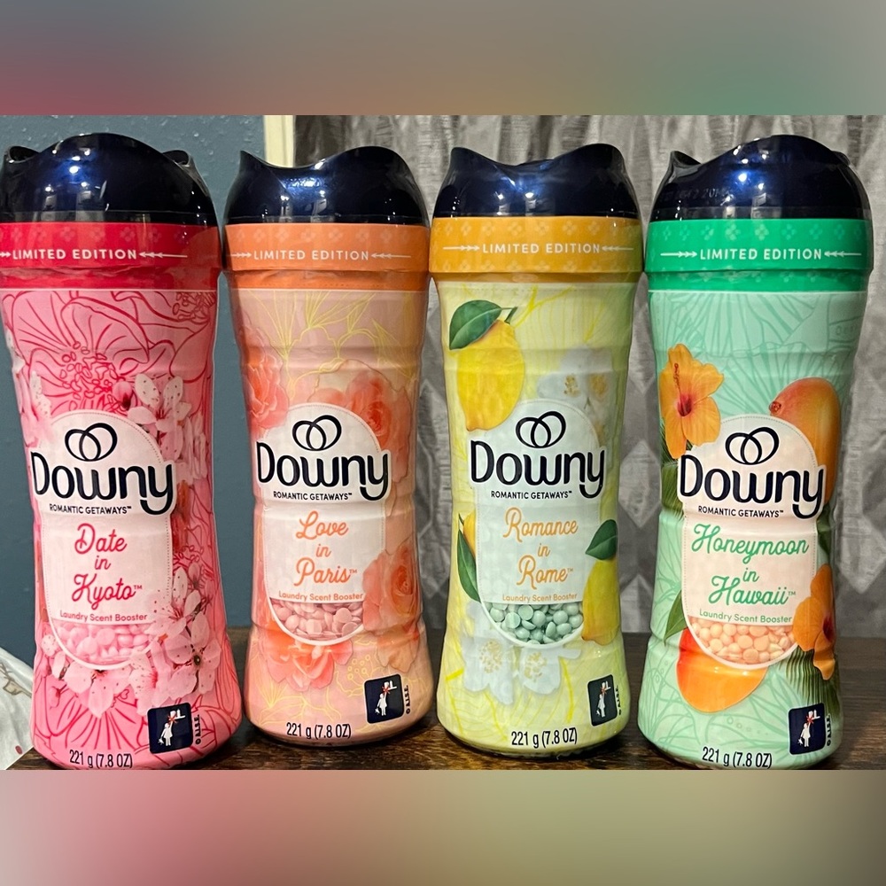 Downy Romantic Getaways In Wash Scent Beads Limited Edition All Four Included